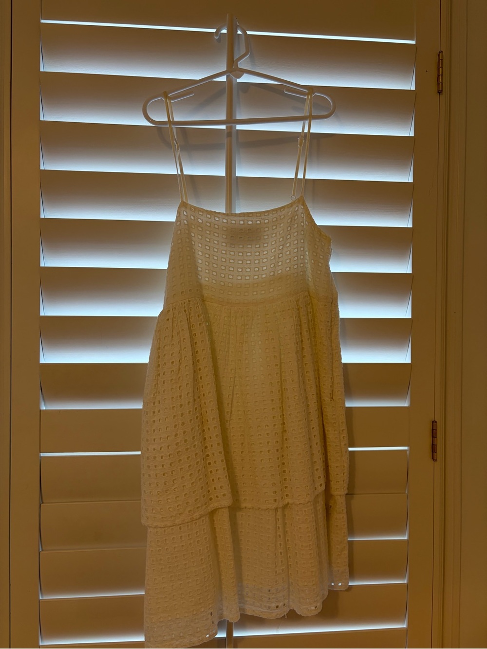 Urban Outfitters White Eyelet Tiered Sundress